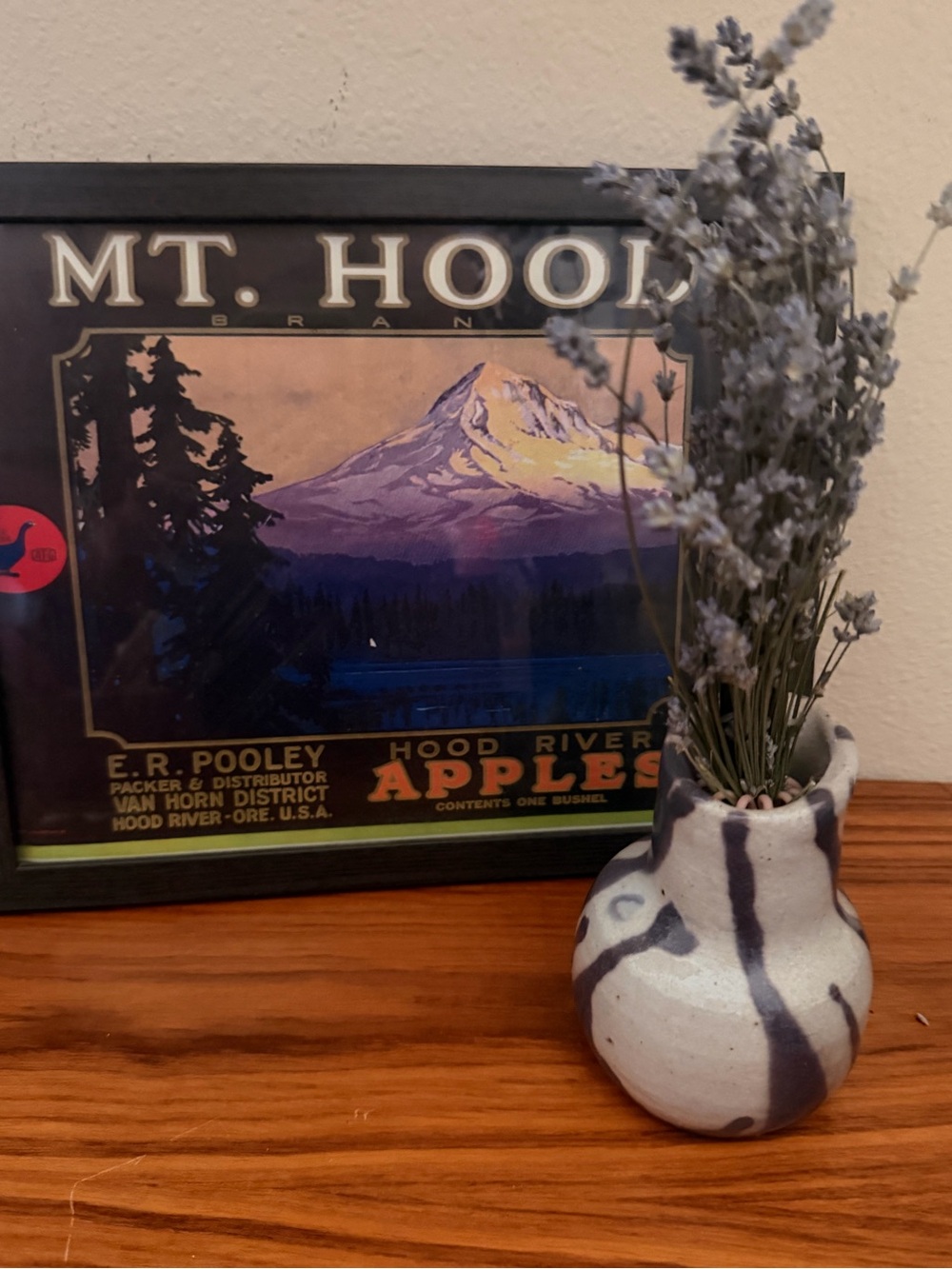 Vintage Mt. Hood Apples Framed Fruit Crate Label Art